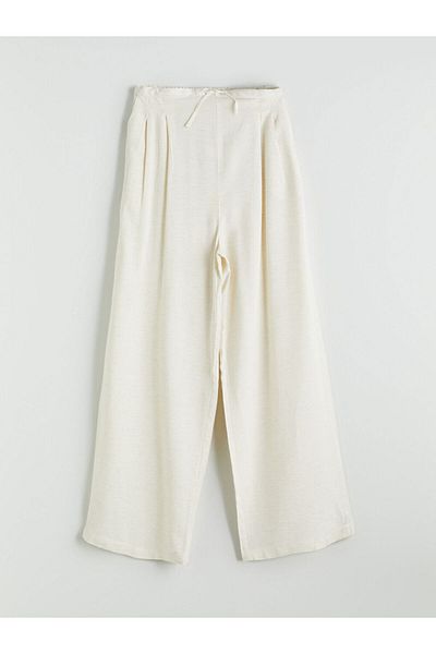 LC Waikiki Elastic Waist Linen Blended Girls' Trousers