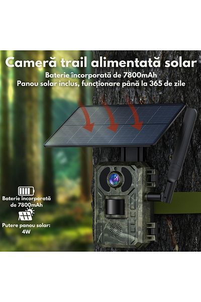 VisionHub 4g Trail Hunting Surveillance Camera, 4mp Lens, Solar Powered