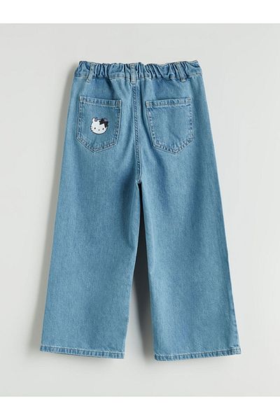 LC Waikiki New Season Wideleg Hello Kitty Printed Girls' Jean Trousers - S5Nr59Z4