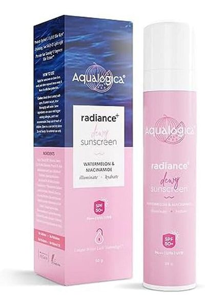 AQUALOGICA Radiance+ Dewy Sunscreen Cream With Watermelon & Niacinamide | SPF 50+ | PA+++ | Protects