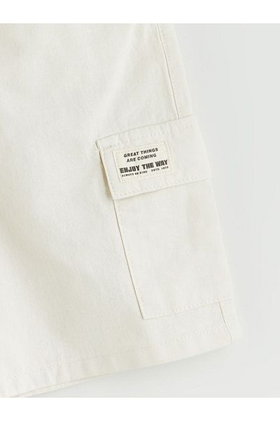 LC Waikiki New Season Elastic Waist Linen Blend Boys Cargo Sort - S5Bs52Z4