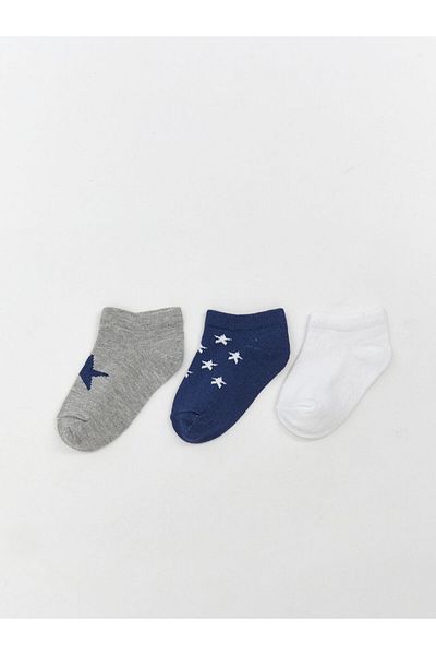 LC Waikiki New Season Printed Baby Boy Booties Socks 3-Piece - S5K151Z1