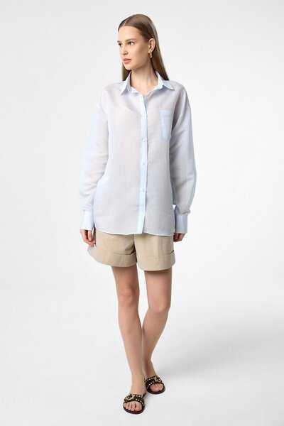 Antioch Blue Relax Fit Striped Long Sleeve Women's Shirt