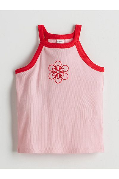 LC Waikiki Halter Neck Embroidered Girl's Undershirt