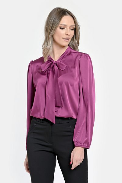 Eranthe Bluza Dama din Satin, Eleganta, Funda, Violet V302