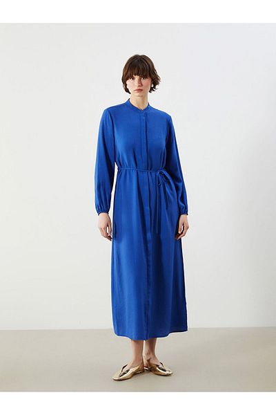 LC Waikiki Rochie cămașă oversize cu guler domnător texturat în linie A