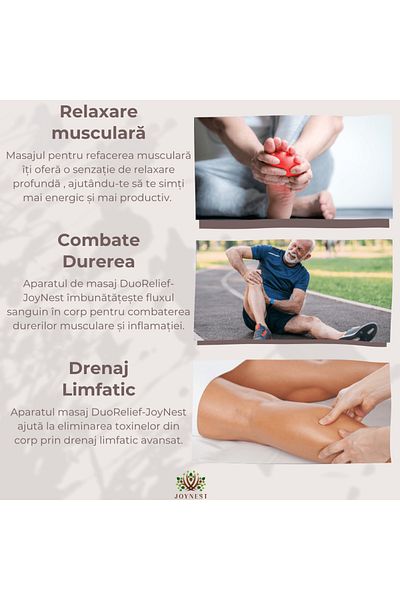 Joynest Aparat Masaj Picioare ® Duorelief Cu Compresie Aer Si Incalzire, Masaj Gambe Si Coapse