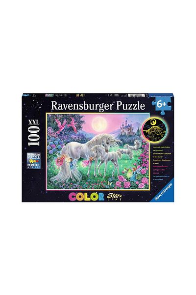 RAVENSBURGER Ravensburger phosphorescent puzzle - Unicorns in the Moonlight, 100 pieces