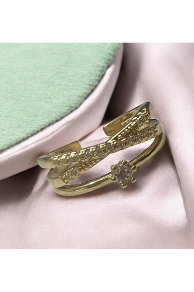 demirosa 1 Pcs Steel Adjustable Stone Stylish Ring