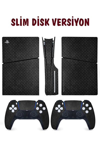 KT Decor Siyah Metal Yüzey Playstation 5 Full Sticker Kaplama Seti