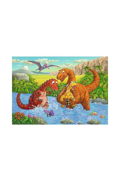 RAVENSBURGER Ravensburger Puzzle - Dinosaurs in the River, 2x24 pieces