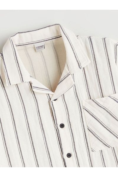 LC Waikiki New Season Striped Short Sleeve Boy's Shirt - S5Qh11Z4