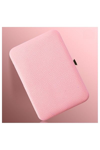 ECARLA Manicure and pedicure set, pink, 12 in 1, organized in an eco-leather case, JollyMag, AK20