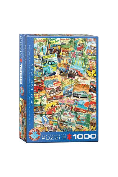 Eurographics Puzzle 1000 pieces - Vintage Travel Collage