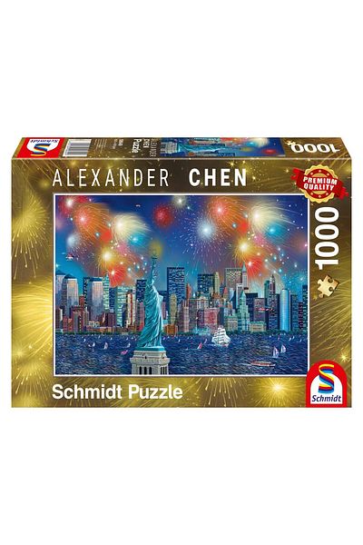 Schmidt Puzzle Schmidt - Alexander Chen: Statue Of Liberty With Fireworks, 1000 pieces
