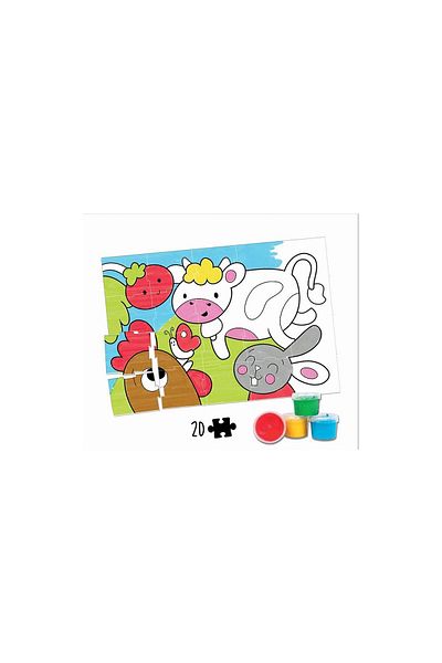 EDUCA Educa coloring puzzle - Farm Animals Coloring Puzzle, 20 pieces