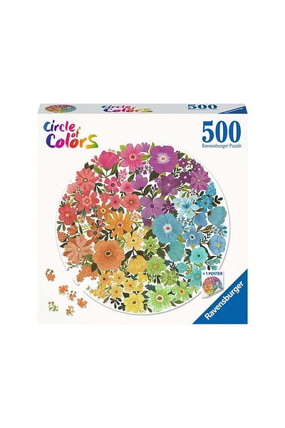 RAVENSBURGER Puzzle 500 pieces round Ravensburger - Circle of Colors - Flowers
