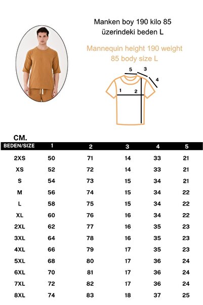 RELAXL 100% Cotton Şile Cloth Fabric Zero Neck Long Basic T-Shirt Camel Color