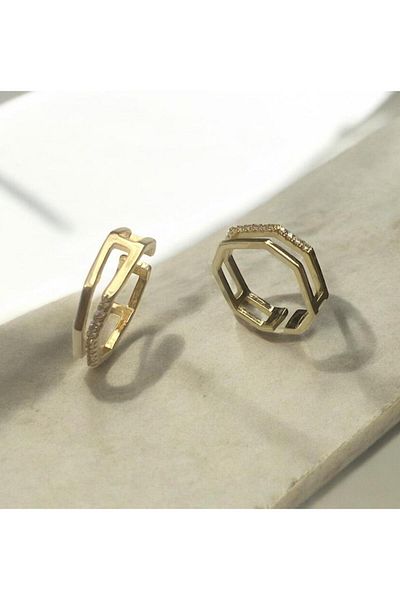 demirosa 1 Pcs Steel Adjustable Stone Stylish Ring