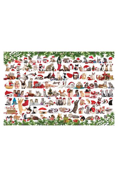 Eurographics Puzzle 1000 piese Eurographics - Holiday Cats Tin