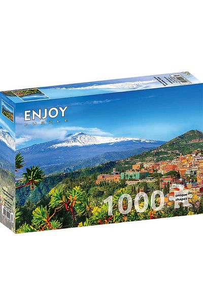 Enjoy Puzzle 1000 pieces ENJOY - Etna Volcano and Taormina, Sicily
