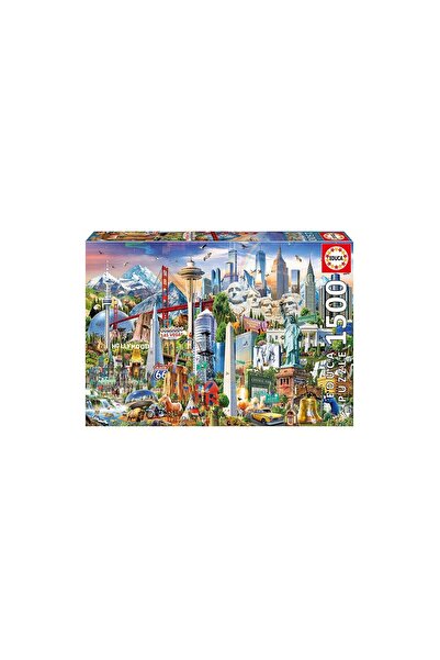 EDUCA Puzzle - North America Landmarks, 1500 pieces, includes puzzle glue