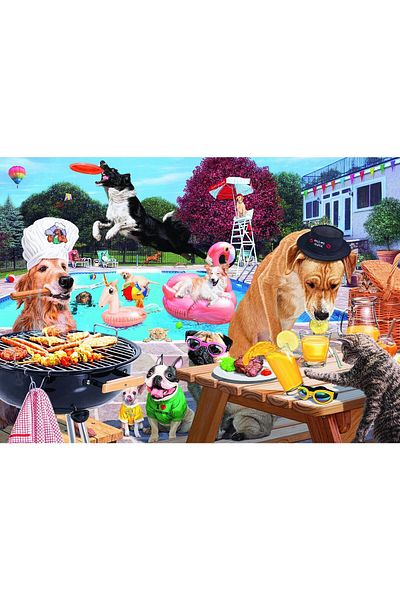 RAVENSBURGER Ravensburger Puzzle - Dogs At The Pool, 1000 pieces
