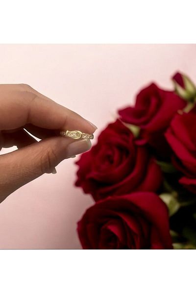 demirosa 1 Pcs Steel Adjustable Stone Stylish Ring