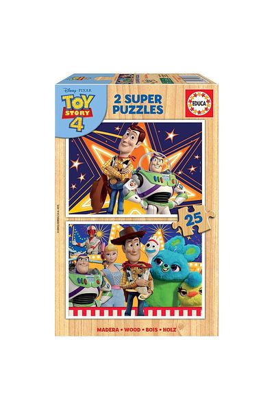 EDUCA Puzzle din lemn Educa - Toy Story 4, 2x25 piese
