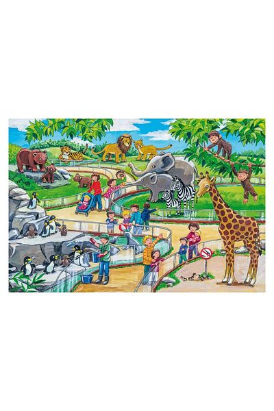 Schmidt Schmidt Puzzle - A Day at the Zoo, 3x24 pieces, includes 1 poster