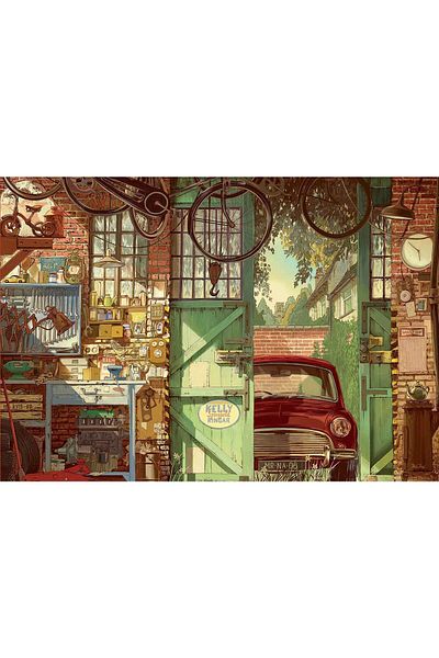 EDUCA Educa Puzzle - Arly Jones: Old Garage, 1500 pieces, includes glue