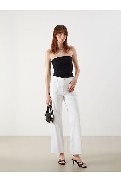 LC Waikiki New Season Wideleg Women's Jean Trousers - S5Q169Z8