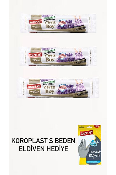 Koroplast 3 Medium Size Lavender Drawstring Gloves Size S with Gift