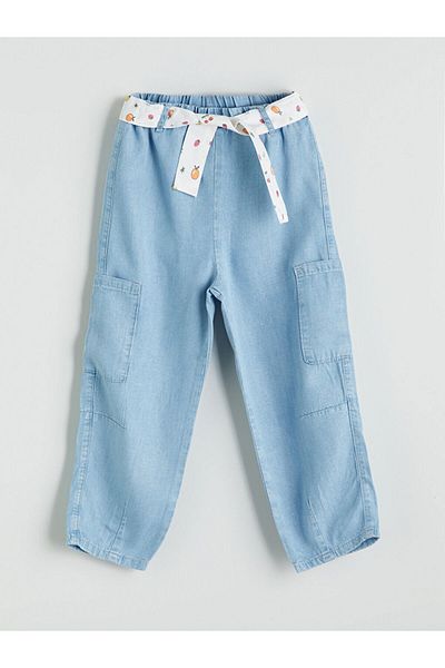 LC Waikiki Pantaloni de jeans balon pentru fete cu talie elastică sezon nou - S5GL73Z1