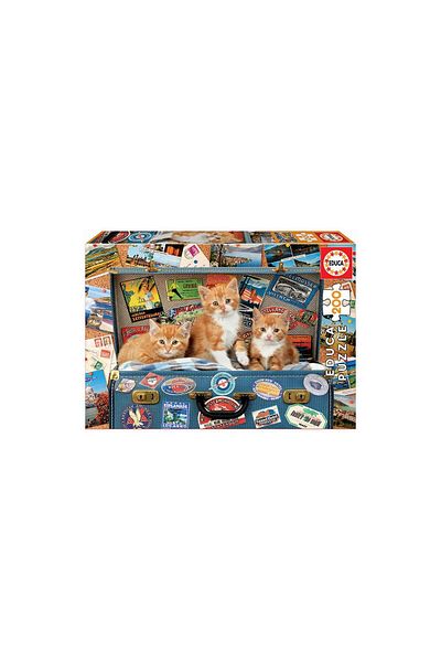 EDUCA Puzzle Educa - Traveling Kittens, 200 pieces