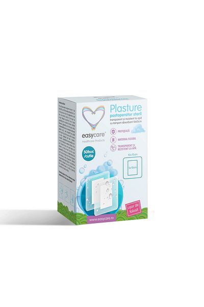 easycare Waterproof and Transparent Postoperative Patch 10x15cm 50 Pcs/cut
