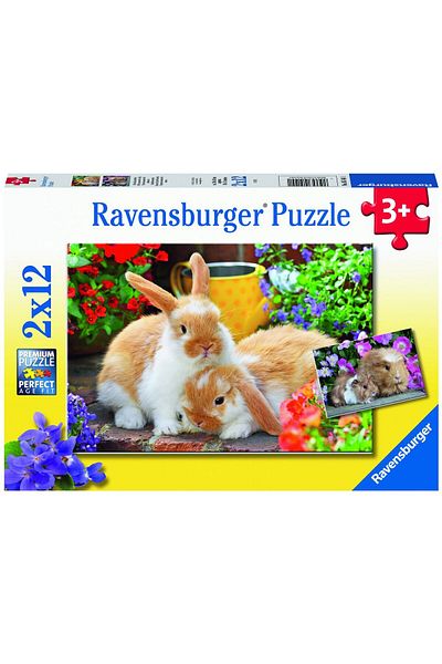 RAVENSBURGER Ravensburger Puzzle - Guinea Pig and Bunny, 2x12 pieces