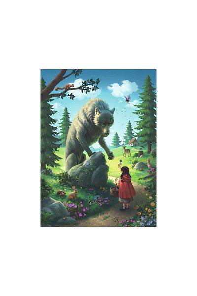 RAVENSBURGER Ravensburger 100 piece puzzle - Little Red Riding Hood and the Wolf, with glitter