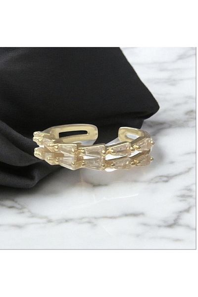 demirosa 1 Pcs Steel Adjustable Stone Stylish Ring