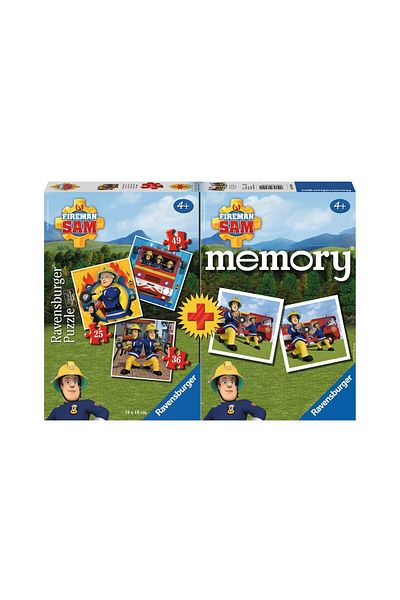 RAVENSBURGER Ravensburger Puzzle - Fireman Sam + Memory, 25/36/49 pieces, + memory game
