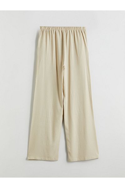 LC Waikiki New Season Women's Linen Blend Trousers with Elastic Waist - S5Ls97Z8