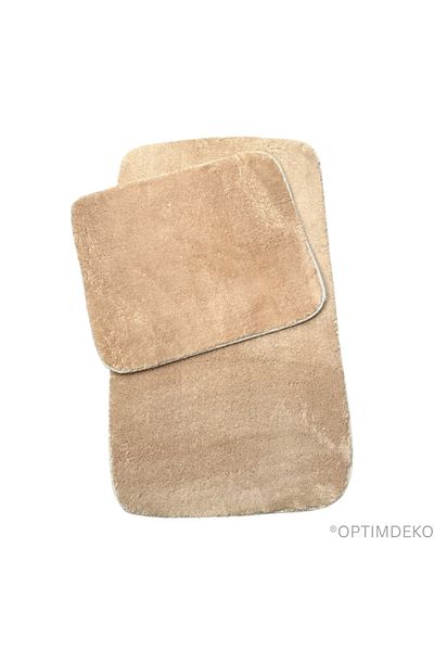 OPTIM DEKO Ultra-Fluffy and Non-Slip Bath Mat Set, 100x60 + 60x50 cm, Premium Comfort, Roz Pudra