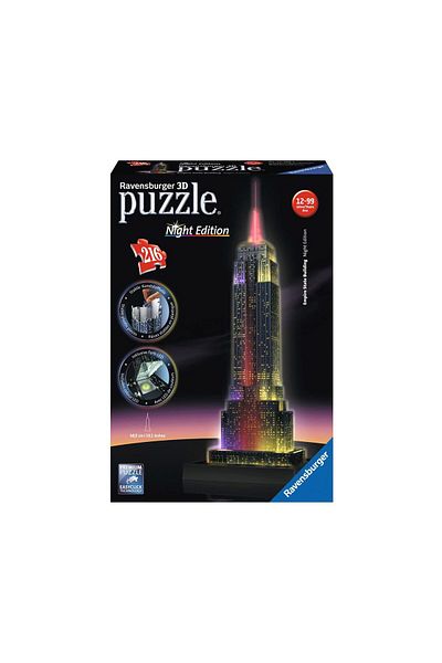RAVENSBURGER Ravensburger 3D Puzzle - Empire State Building - Light Up the Night, 216 pieces