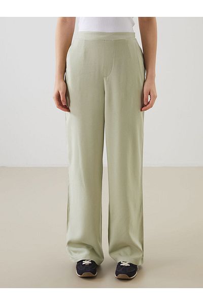LC Waikiki New Season Women's Linen Blend Trousers with Elastic Waist - S5Ls97Z8
