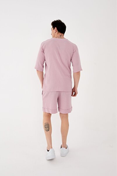 RELAXL 100% Cotton Breathable Fabric Comfortable Fit Crew Neck Lilac T-Shirt