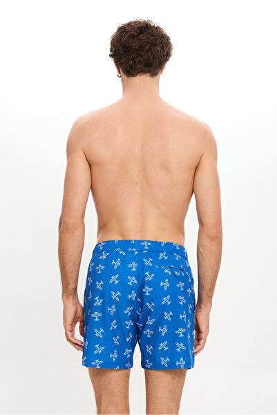 TOOSALTY ΑΝΔΡΙΚΟ Σορτς θαλάσσης με μοτίβο αεροπλάνου με διχτυωτή επένδυση τσέπης που στεγνώνει γρήγορα απωθητικό νερό μεσαίο μήκος 25SM106ST