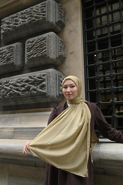 Pull Scarfs Çağla Green - Zigzag Pattern Bamboo Jacquard