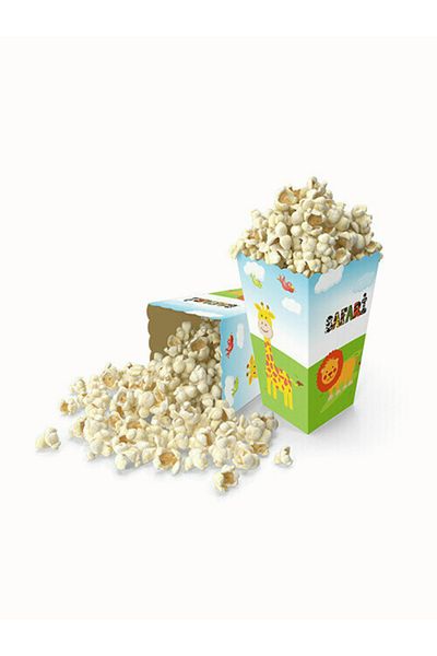 Mielibon 8-Piece Safari Themed Corn Box Popcorn Box Party Presentation Set