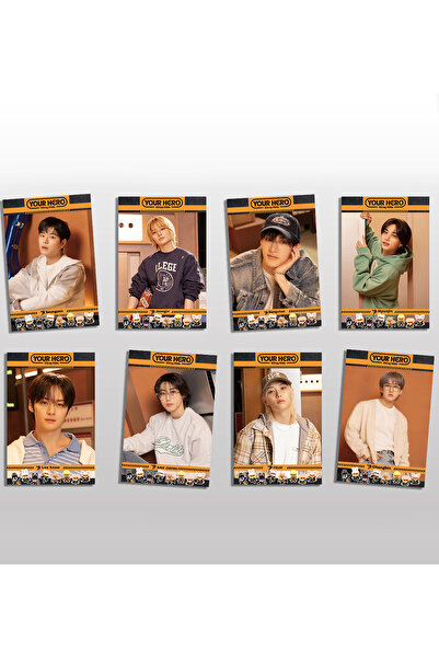 Güneş Kırtasiye Stray Kids Your Hero 8 Adet Fotokart Kpop Kart Set 300gr Parlak Kuşe Kağıdına Basılmıştır