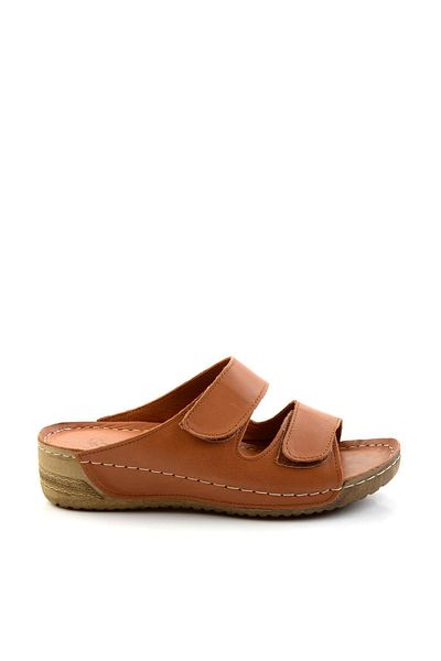 Bambi Taba Leather Women's Slippers K04331023203